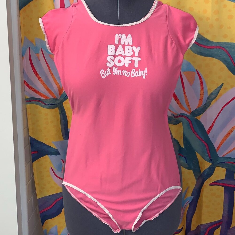 Vintage 70s/80s Pink Women's Bodysuit - Roller Derby, Disco, Punk, GirlCore